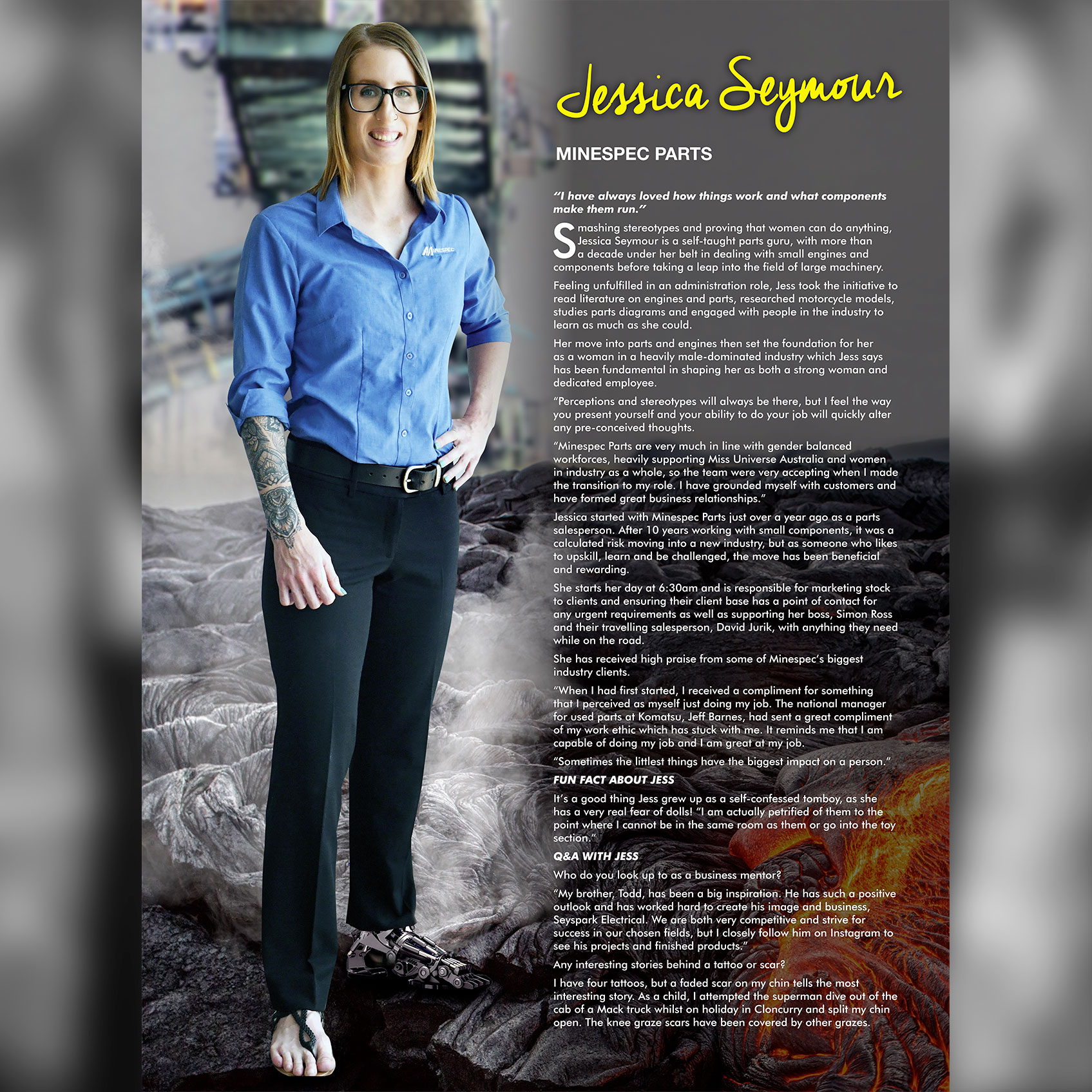 How Minespec Parts’ Jess Seymour Is Stepping Up And Smashing Stereotypes In A Male-Dominated Industry!