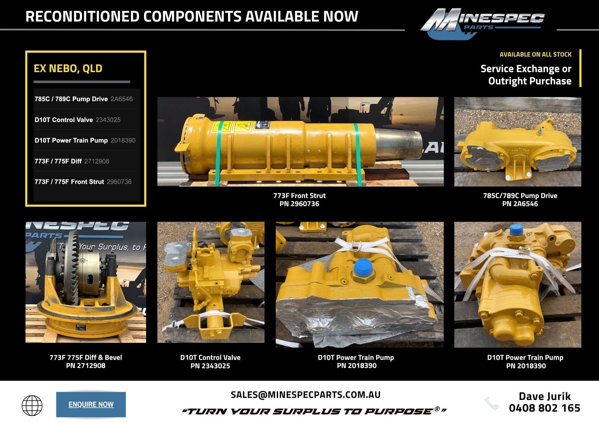 RECONDITIONED COMPONENTS AVAILABLE NOW